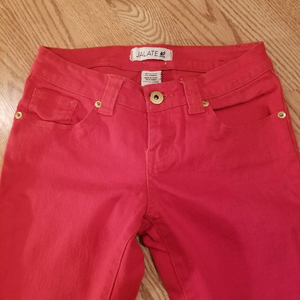 Red skinny low rise jeans - Picture 5 of 8